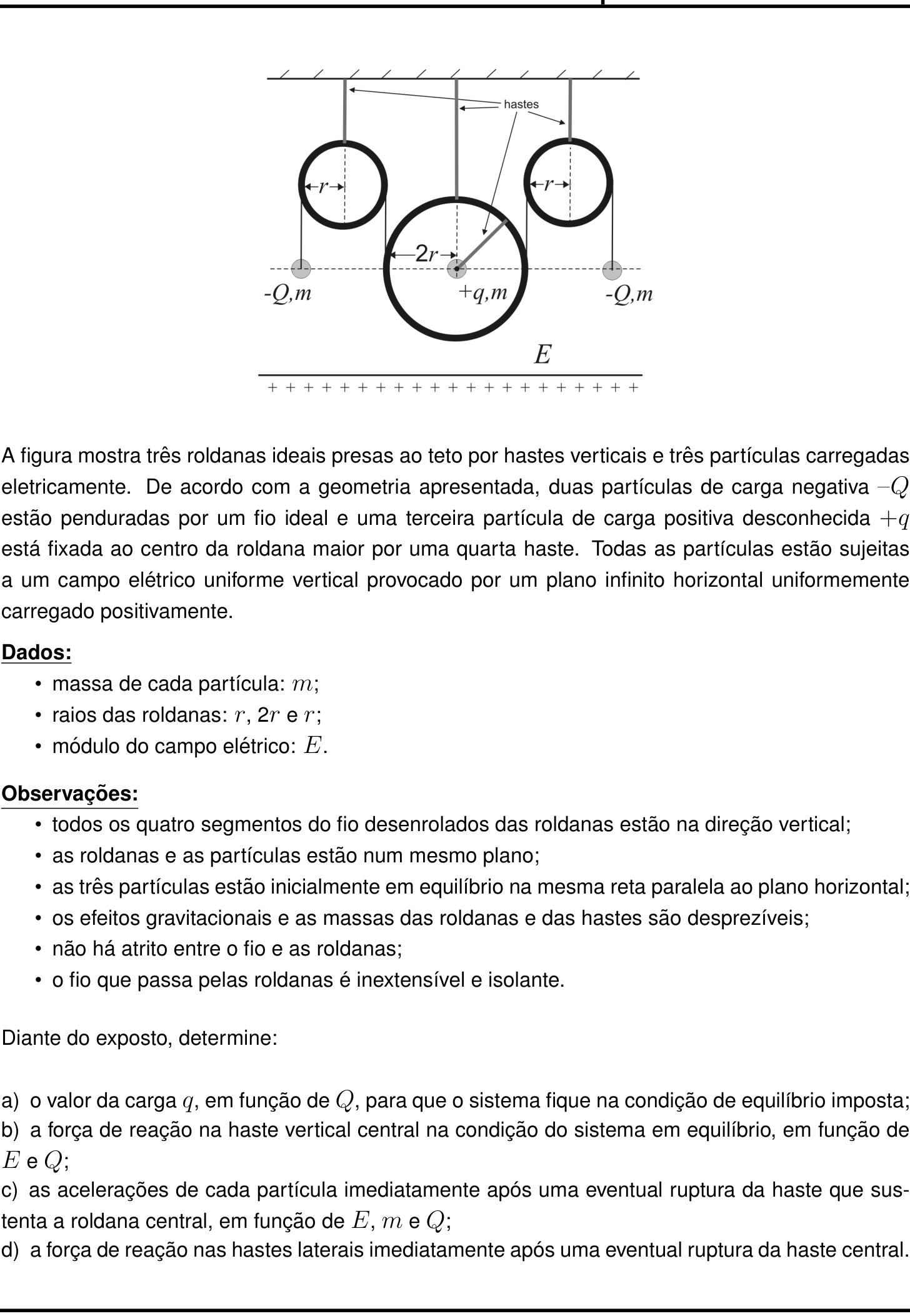 Questão 3 no caderno Física da 2ª fase do IME 2023