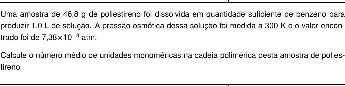Questão 2 no caderno Química da 2ª fase do IME 2023