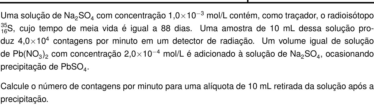 Questão 4 no caderno Química da 2ª fase do IME 2023