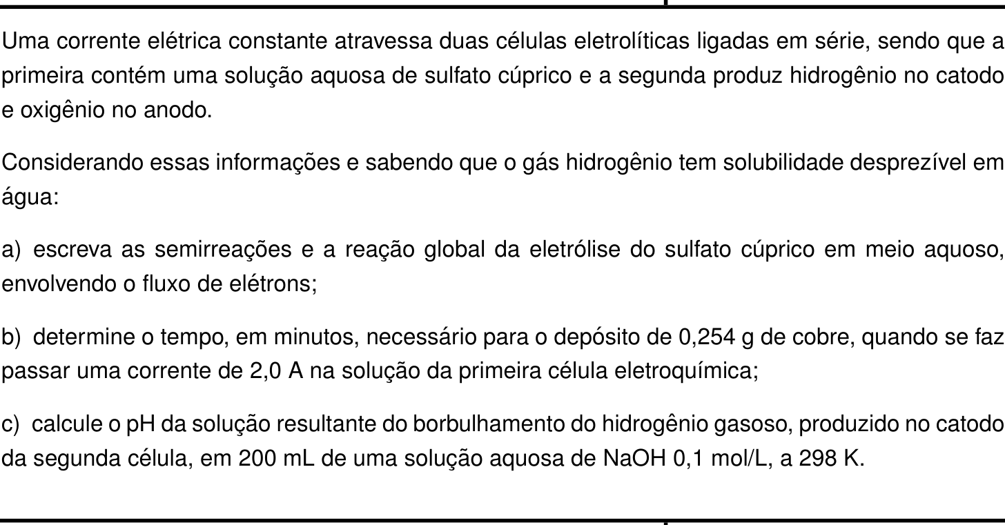 Questão 8 no caderno Química da 2ª fase do IME 2023