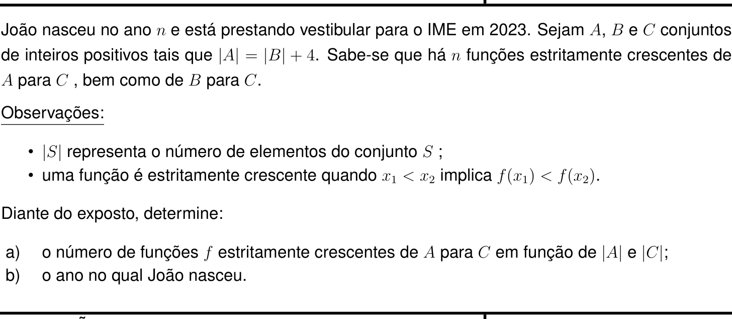 Questão 6 no caderno Matemática da 2ª fase do IME 2024