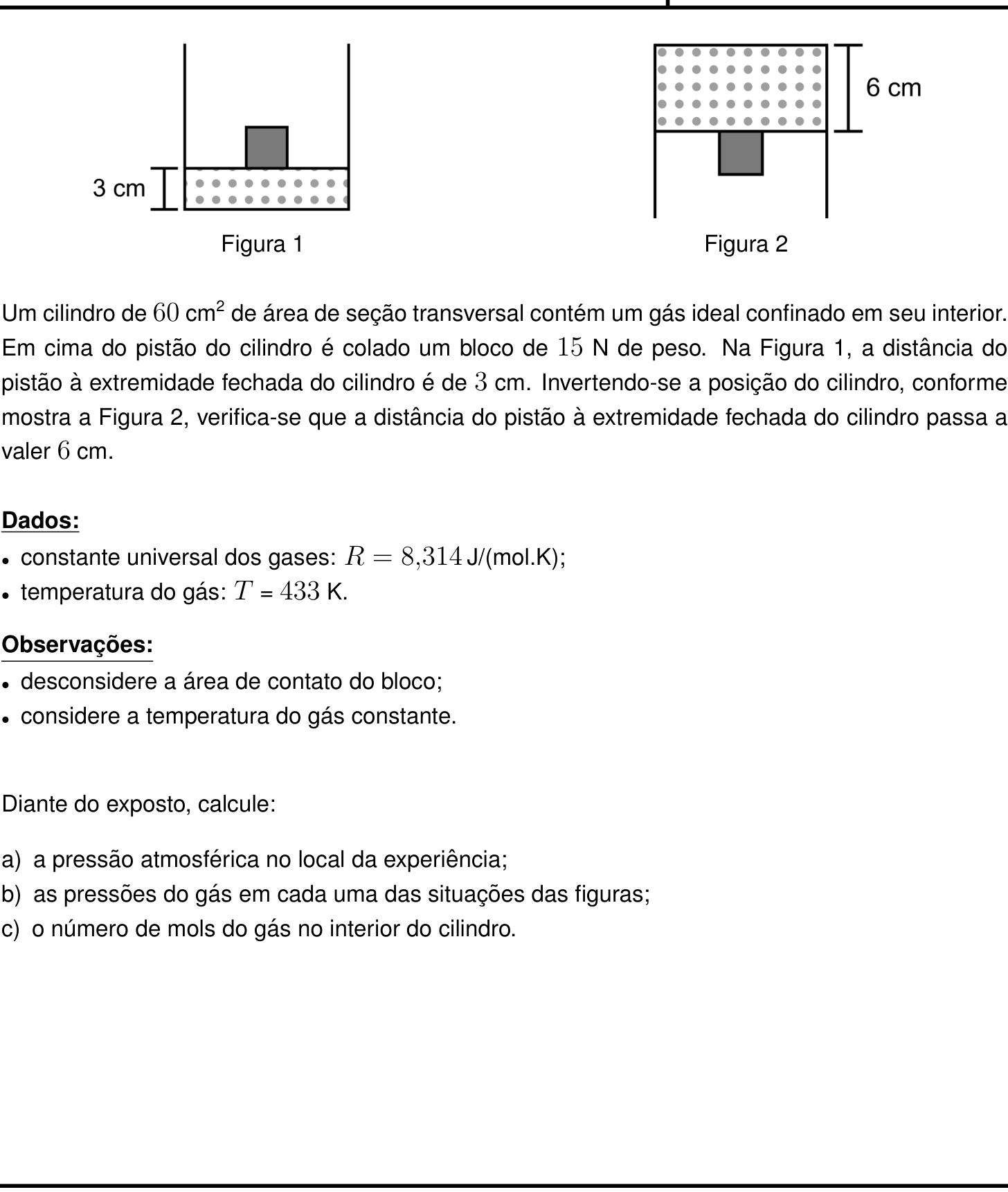 Questão 1 no caderno Física da 2ª fase do IME 2024