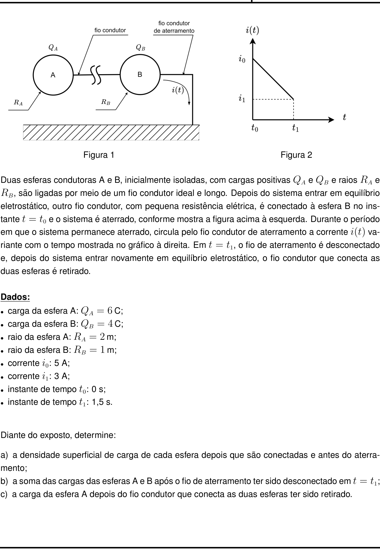 Questão 6 no caderno Física da 2ª fase do IME 2024