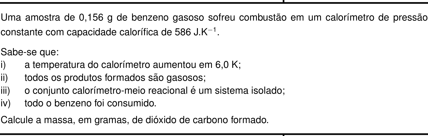 Questão 4 no caderno Química da 2ª fase do IME 2024