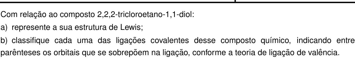 Questão 5 no caderno Química da 2ª fase do IME 2024