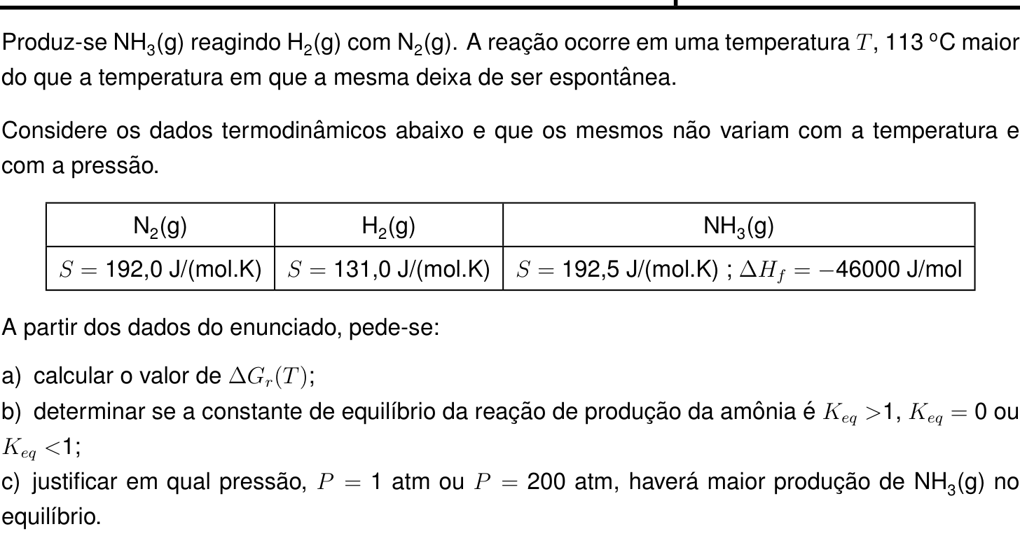 Questão 8 no caderno Química da 2ª fase do IME 2024