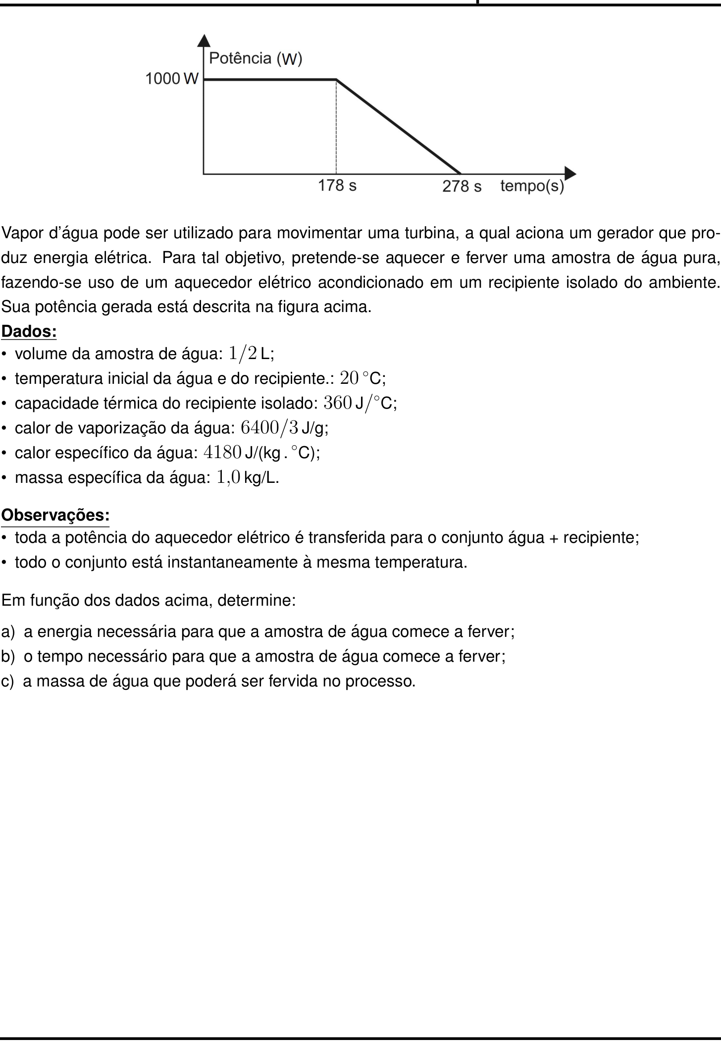 Questão 2 no caderno Física da 2ª fase do IME 2025