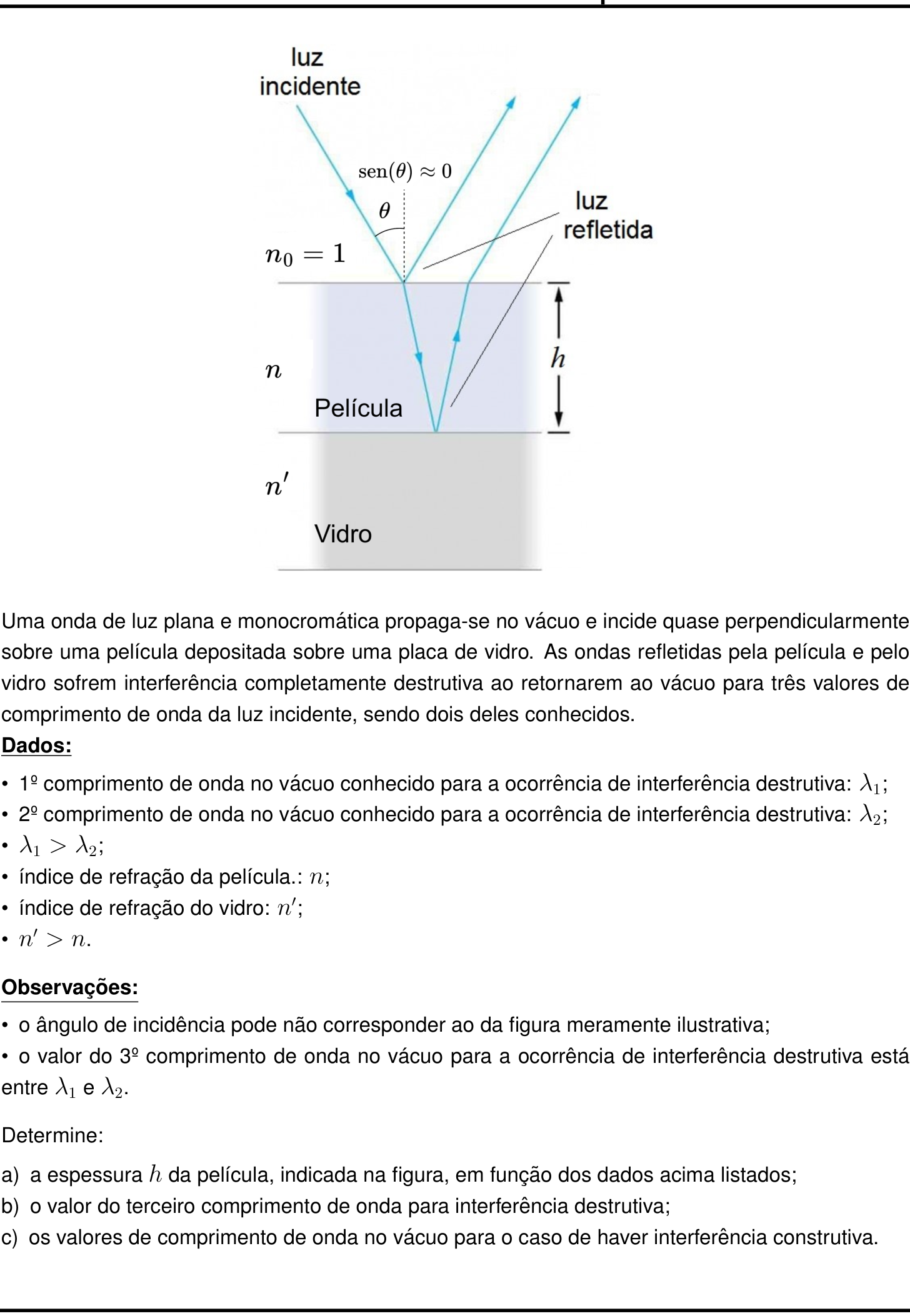 Questão 7 no caderno Física da 2ª fase do IME 2025