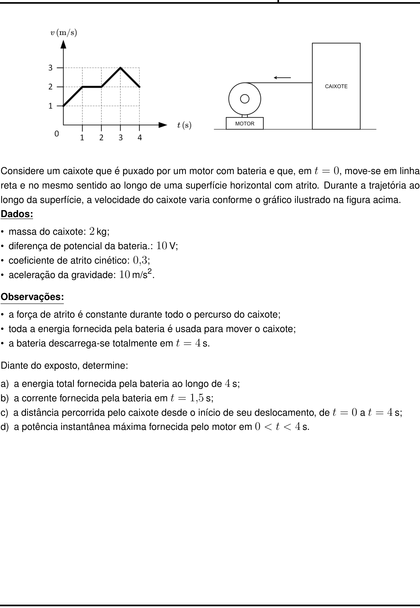 Questão 9 no caderno Física da 2ª fase do IME 2025