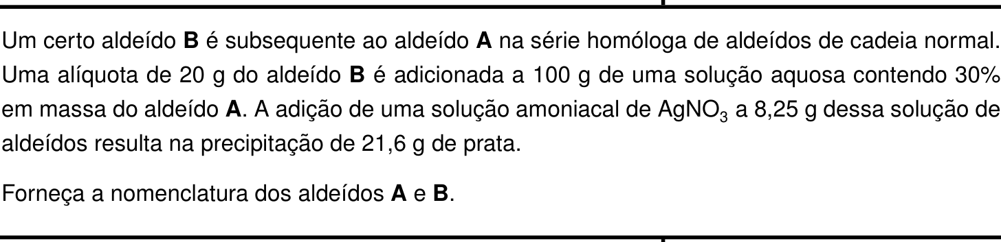 Questão 7 no caderno Química da 2ª fase do IME 2025