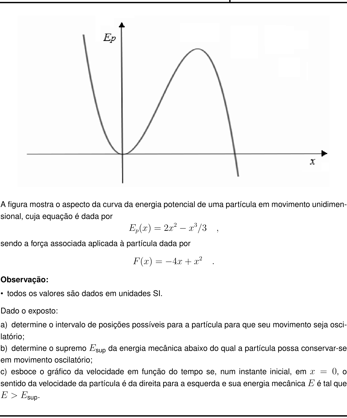 Questão 1 no caderno Física da 2ª fase do IME 2026