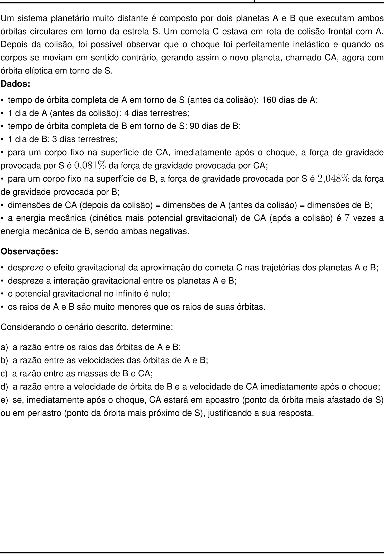 Questão 2 no caderno Física da 2ª fase do IME 2026