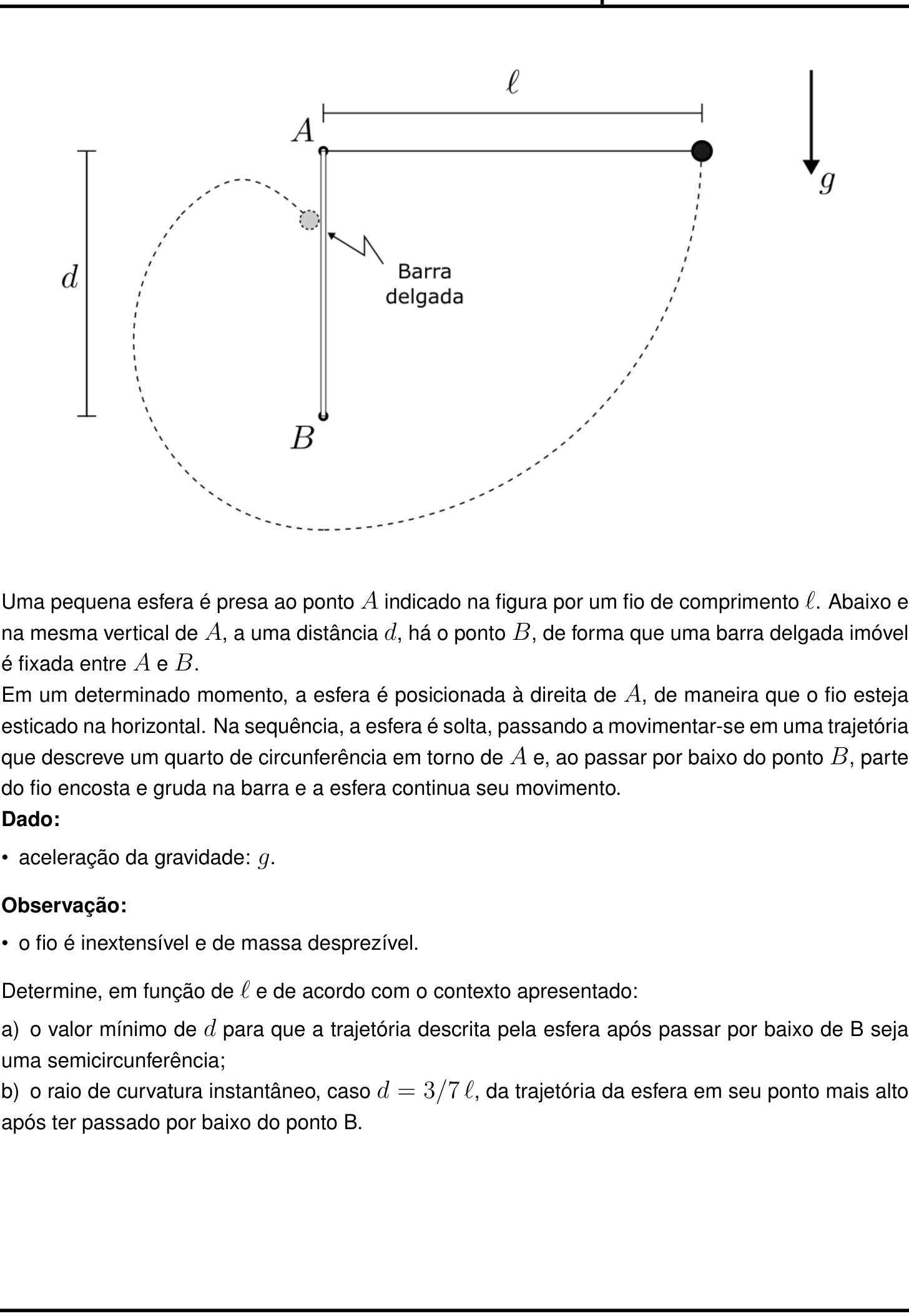 Questão 3 no caderno Física da 2ª fase do IME 2026