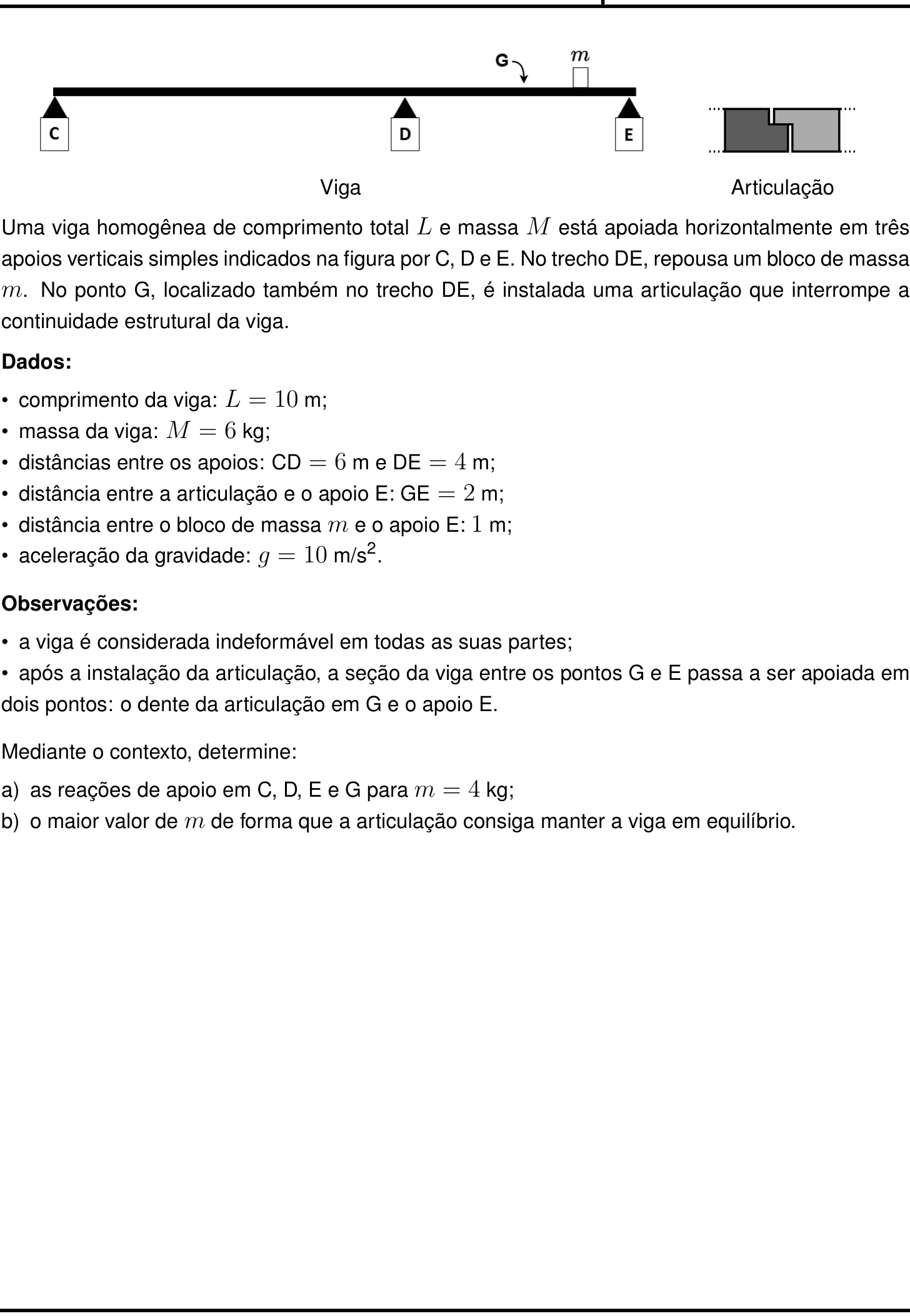 Questão 5 no caderno Física da 2ª fase do IME 2026