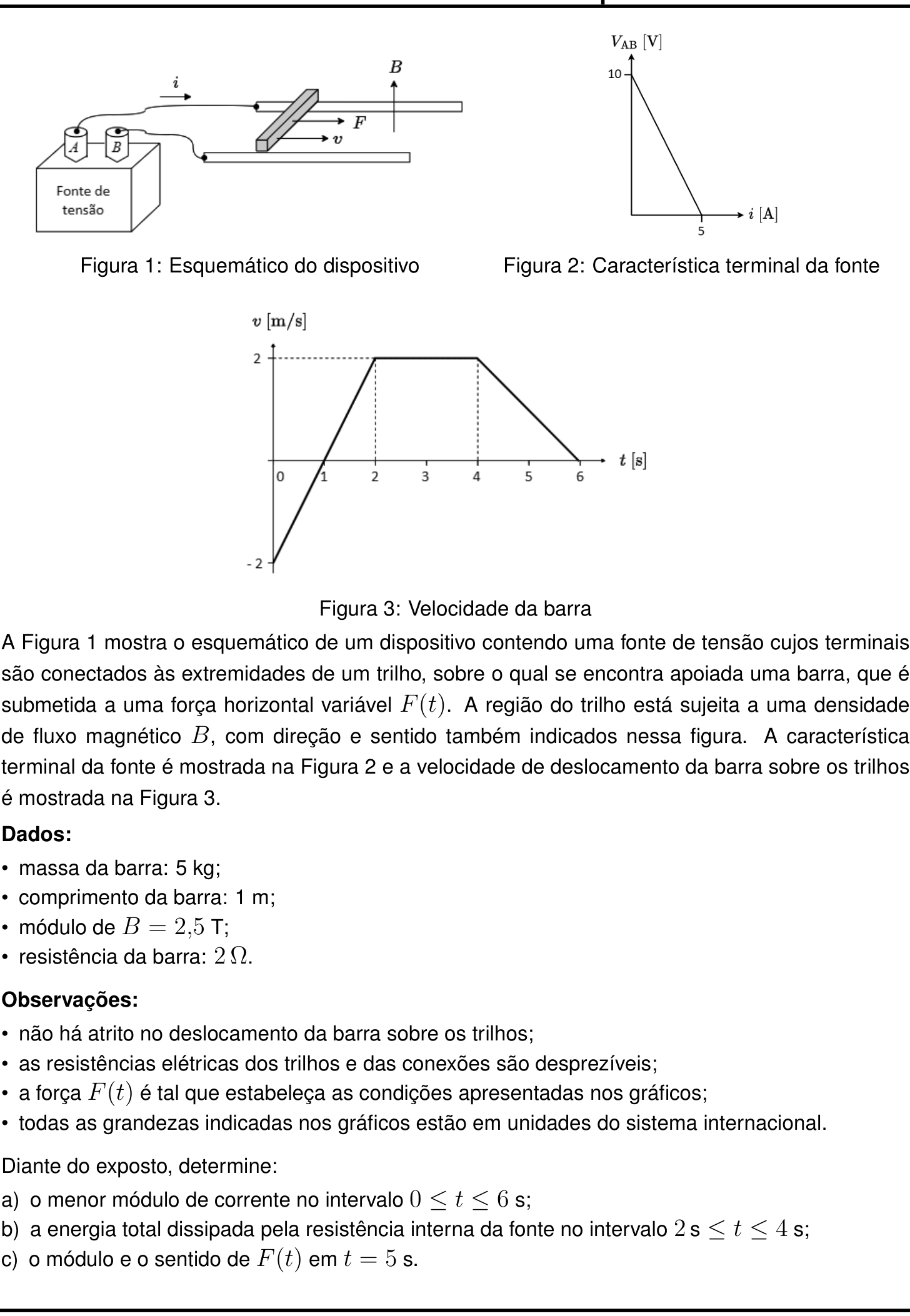 Questão 6 no caderno Física da 2ª fase do IME 2026