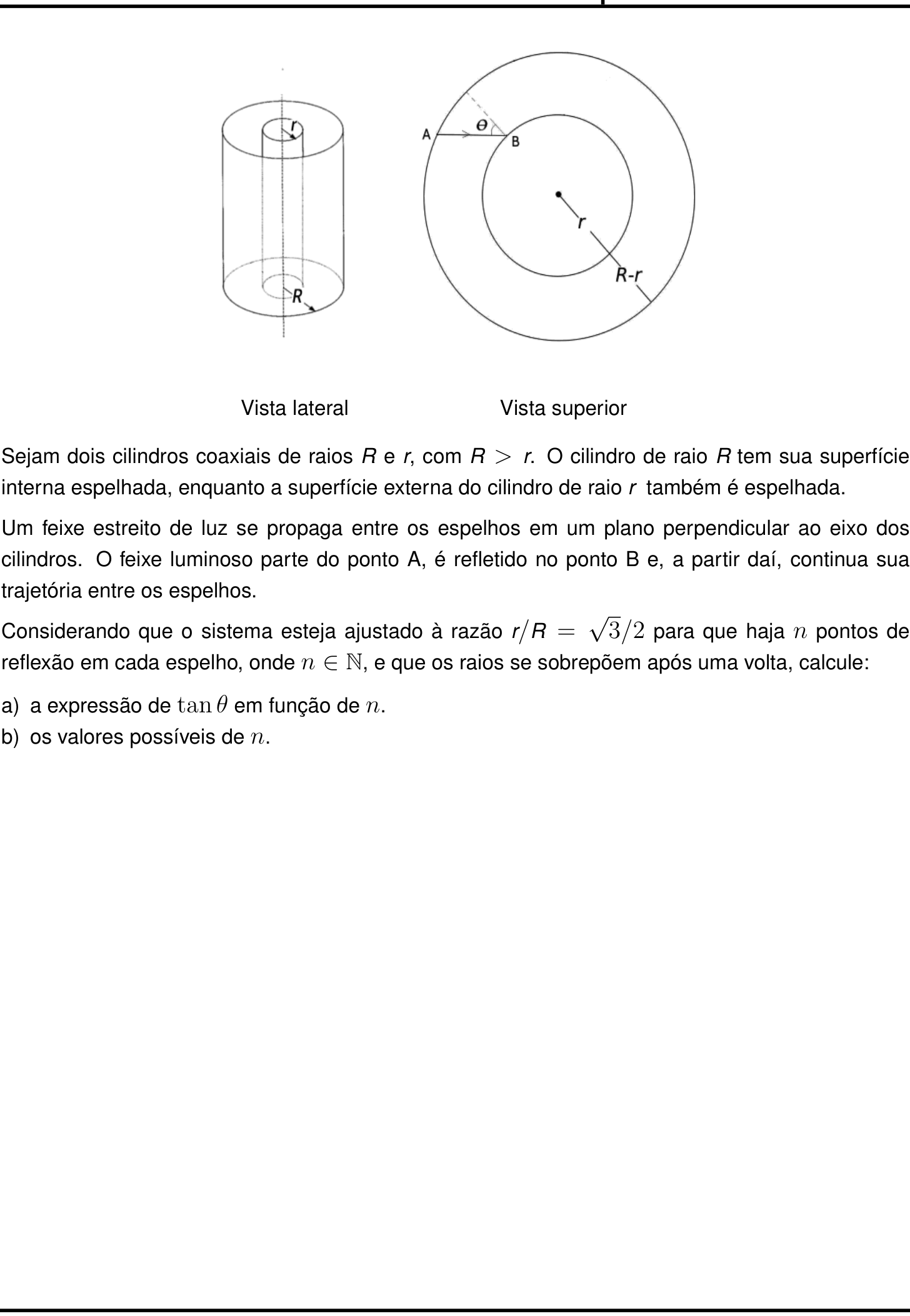 Questão 10 no caderno Física da 2ª fase do IME 2026