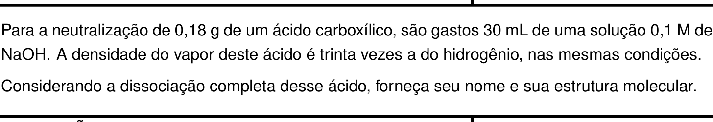 Questão 6 no caderno Química da 2ª fase do IME 2026