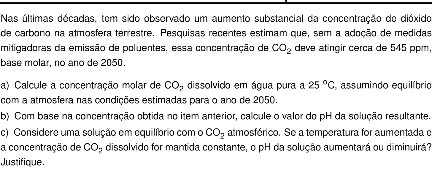 Questão 9 no caderno Química da 2ª fase do IME 2026