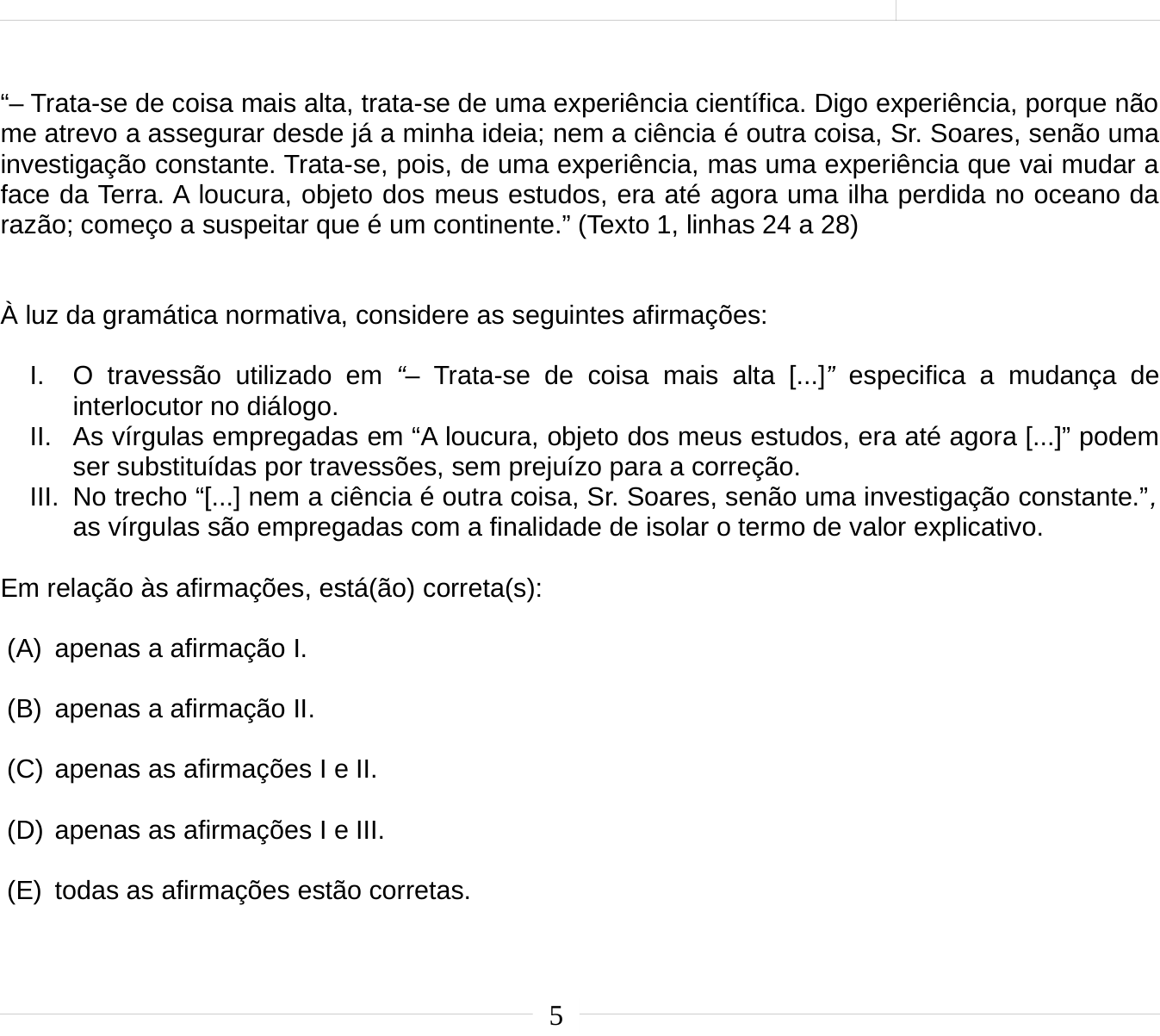Questão 4 no caderno Português e Inglês da 2ª fase do IME 2020