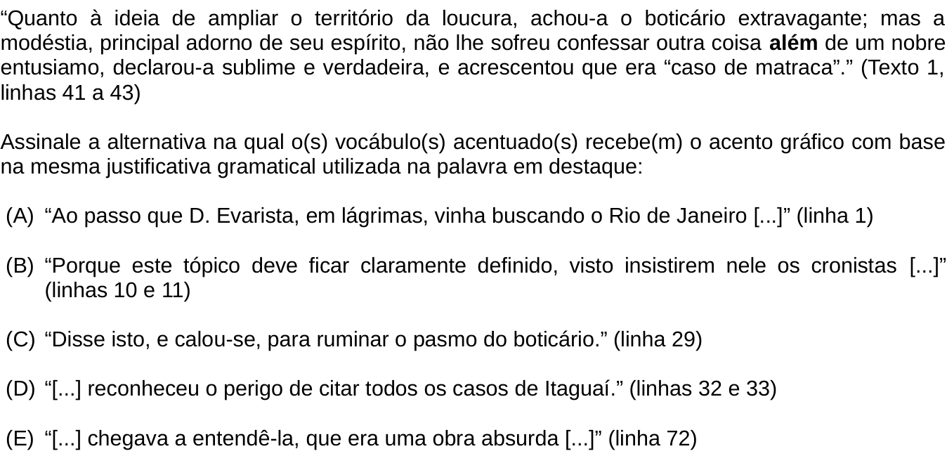 Questão 8 no caderno Português e Inglês da 2ª fase do IME 2020