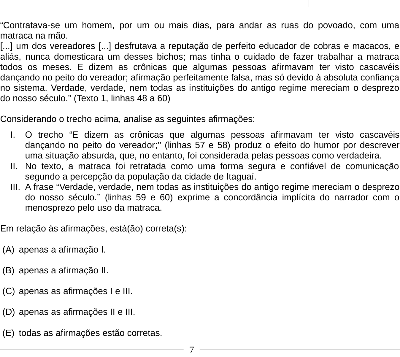 Questão 9 no caderno Português e Inglês da 2ª fase do IME 2020