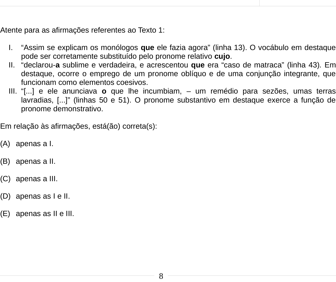 Questão 11 no caderno Português e Inglês da 2ª fase do IME 2020