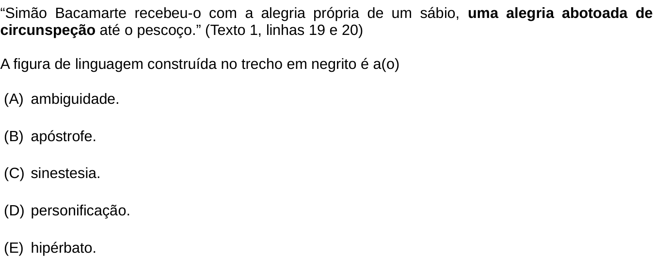 Questão 14 no caderno Português e Inglês da 2ª fase do IME 2020