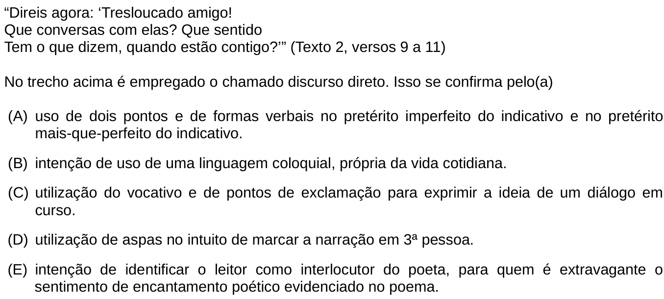 Questão 18 no caderno Português e Inglês da 2ª fase do IME 2020