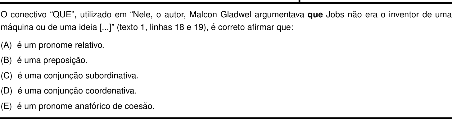 Questão 5 no caderno Português e Inglês da 2ª fase do IME 2022