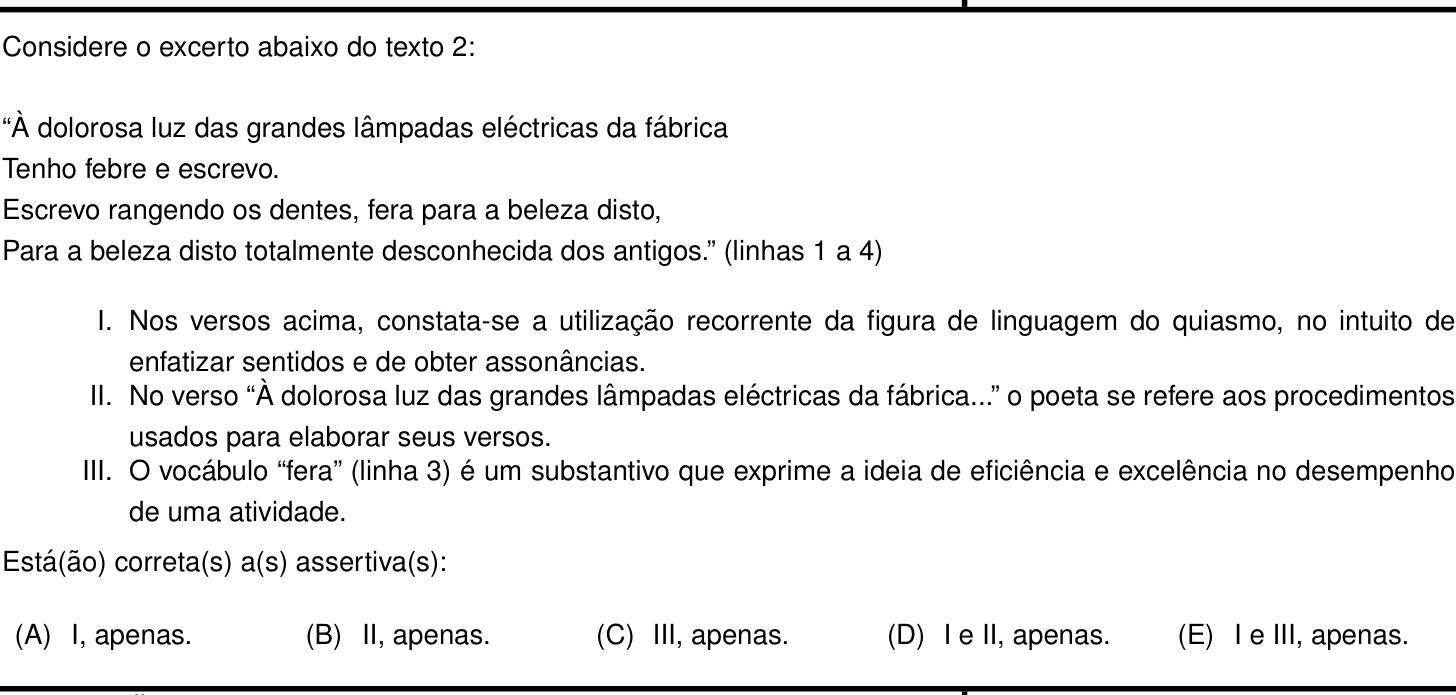 Questão 7 no caderno Português e Inglês da 2ª fase do IME 2022