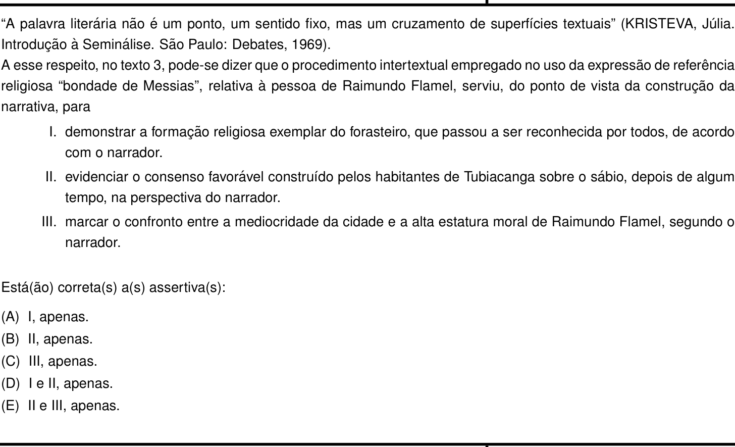 Questão 17 no caderno Português e Inglês da 2ª fase do IME 2022