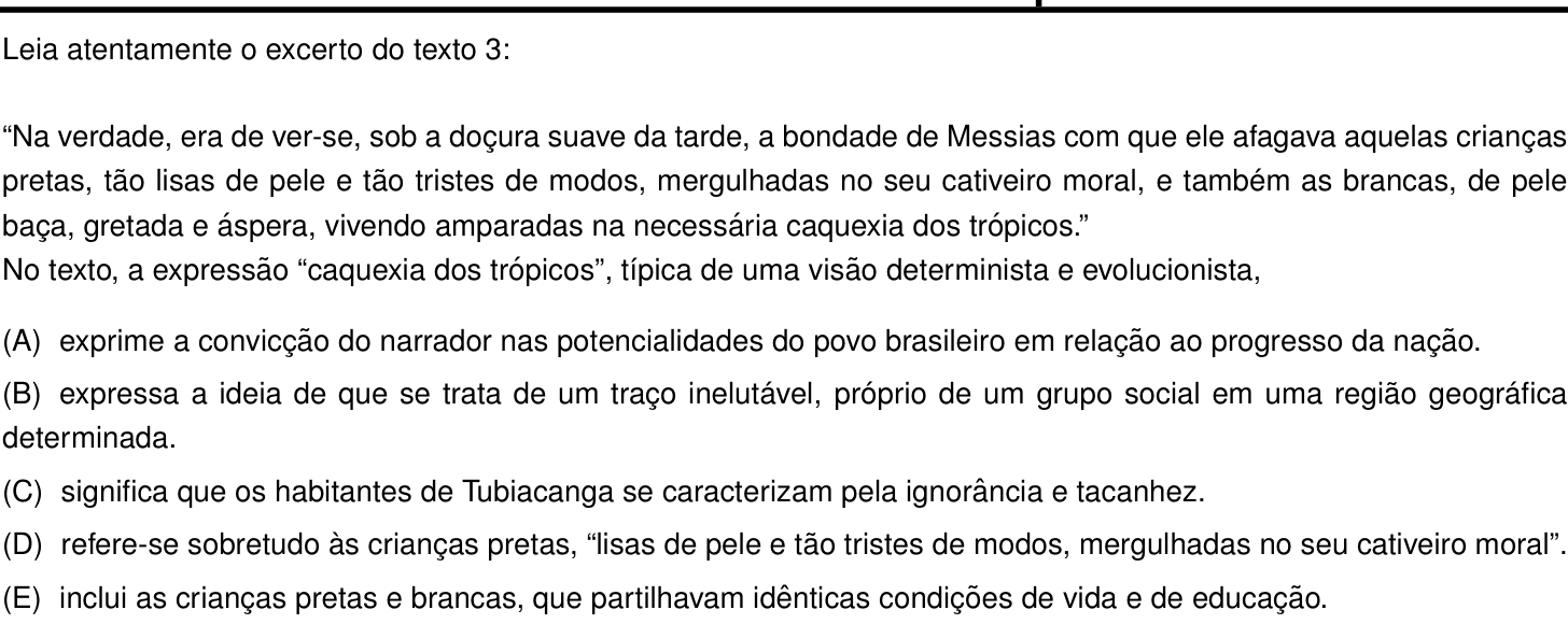 Questão 19 no caderno Português e Inglês da 2ª fase do IME 2022