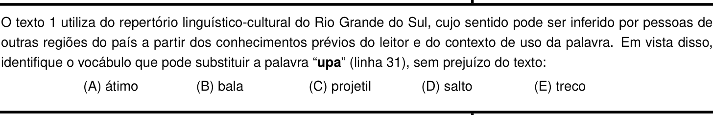 Questão 2 no caderno Português e Inglês da 2ª fase do IME 2023