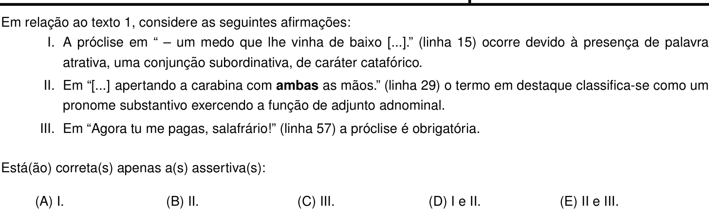 Questão 5 no caderno Português e Inglês da 2ª fase do IME 2023