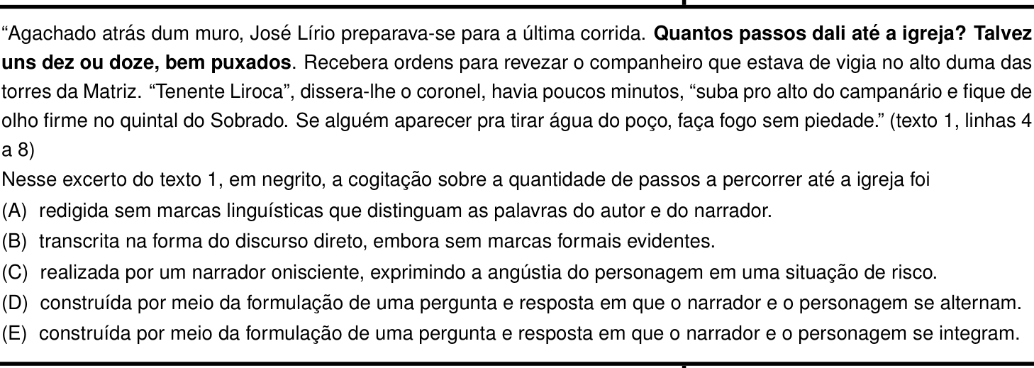Questão 6 no caderno Português e Inglês da 2ª fase do IME 2023