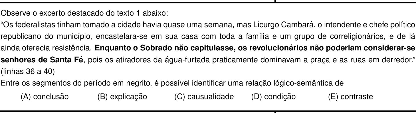 Questão 7 no caderno Português e Inglês da 2ª fase do IME 2023