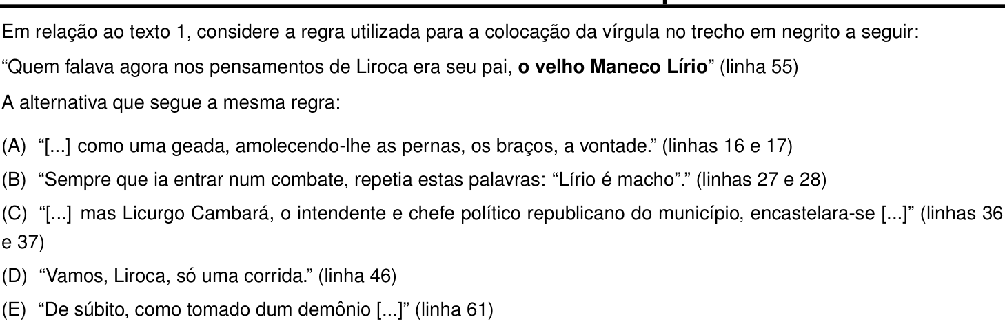 Questão 9 no caderno Português e Inglês da 2ª fase do IME 2023