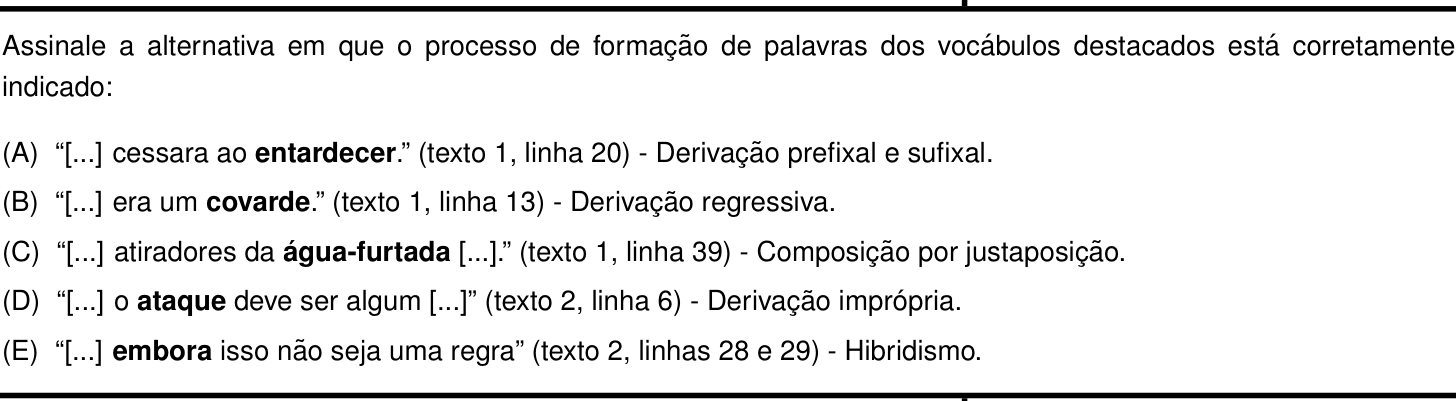 Questão 13 no caderno Português e Inglês da 2ª fase do IME 2023