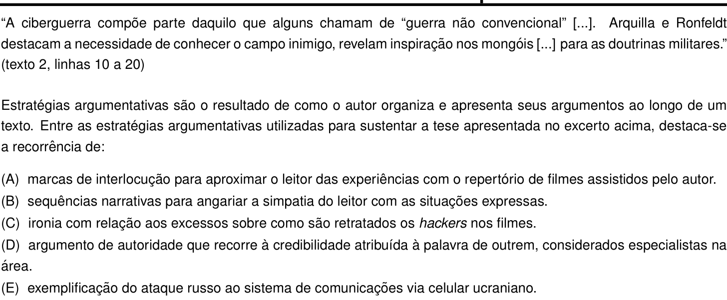 Questão 17 no caderno Português e Inglês da 2ª fase do IME 2023