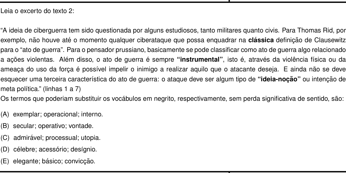 Questão 19 no caderno Português e Inglês da 2ª fase do IME 2023