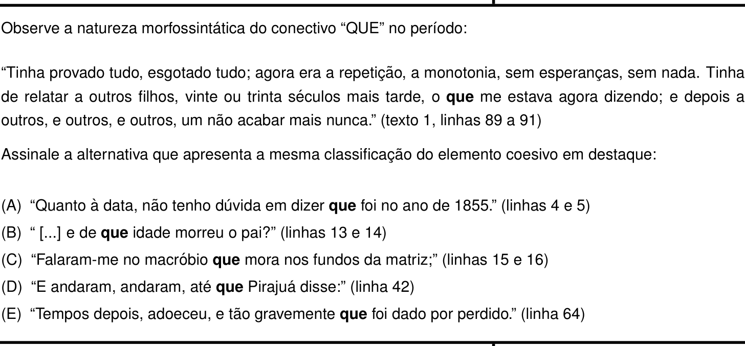 Questão 7 no caderno Português e Inglês da 2ª fase do IME 2025