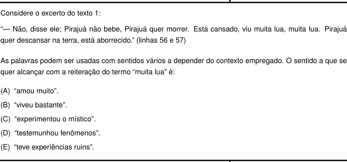 Questão 9 no caderno Português e Inglês da 2ª fase do IME 2025
