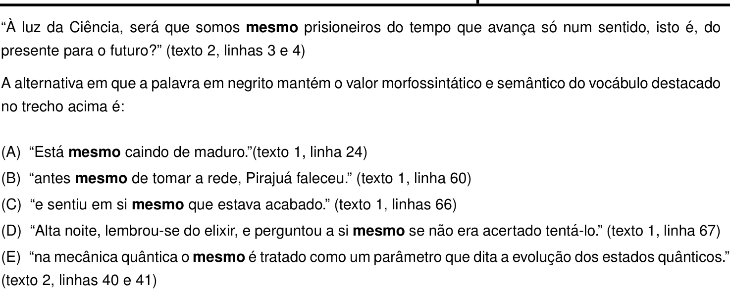 Questão 12 no caderno Português e Inglês da 2ª fase do IME 2025