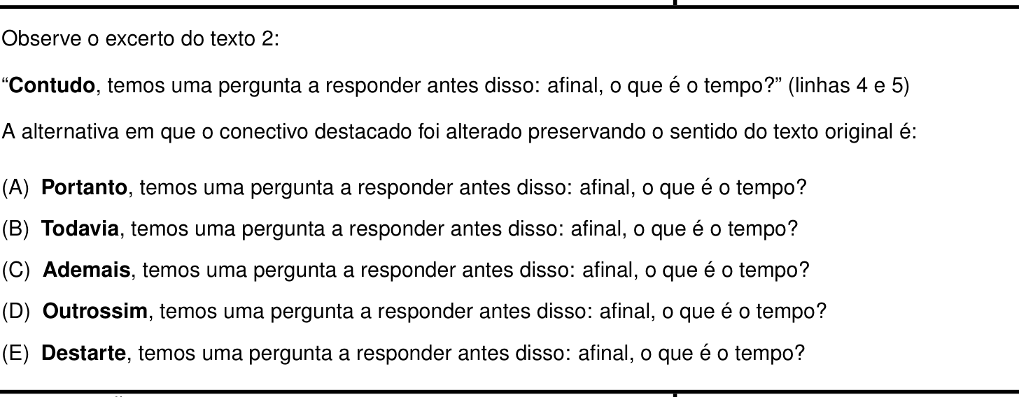 Questão 14 no caderno Português e Inglês da 2ª fase do IME 2025