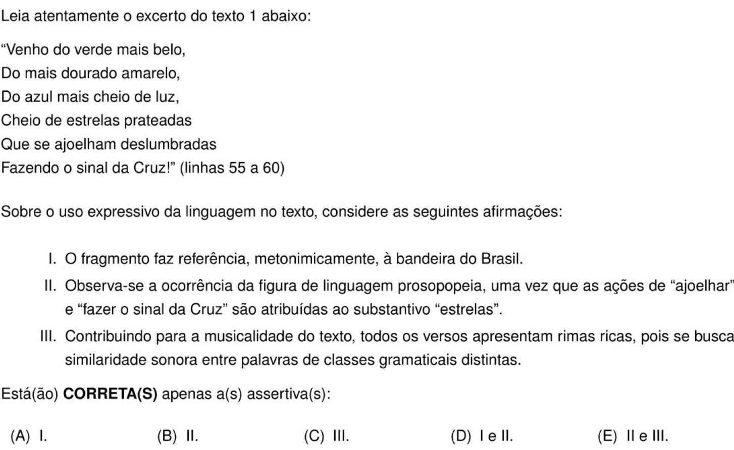 Questão 3 no caderno Português e Inglês da 2ª fase do IME 2026