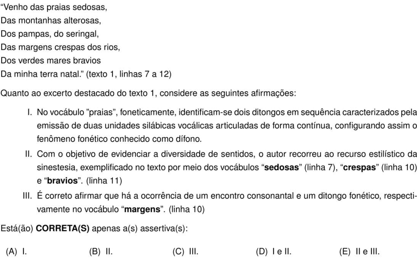 Questão 6 no caderno Português e Inglês da 2ª fase do IME 2026