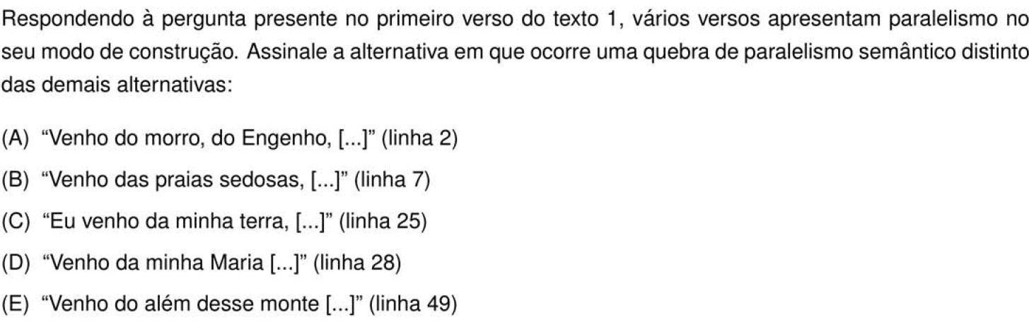 Questão 8 no caderno Português e Inglês da 2ª fase do IME 2026