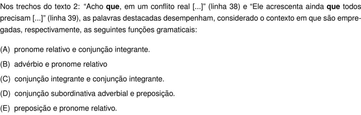 Questão 17 no caderno Português e Inglês da 2ª fase do IME 2026