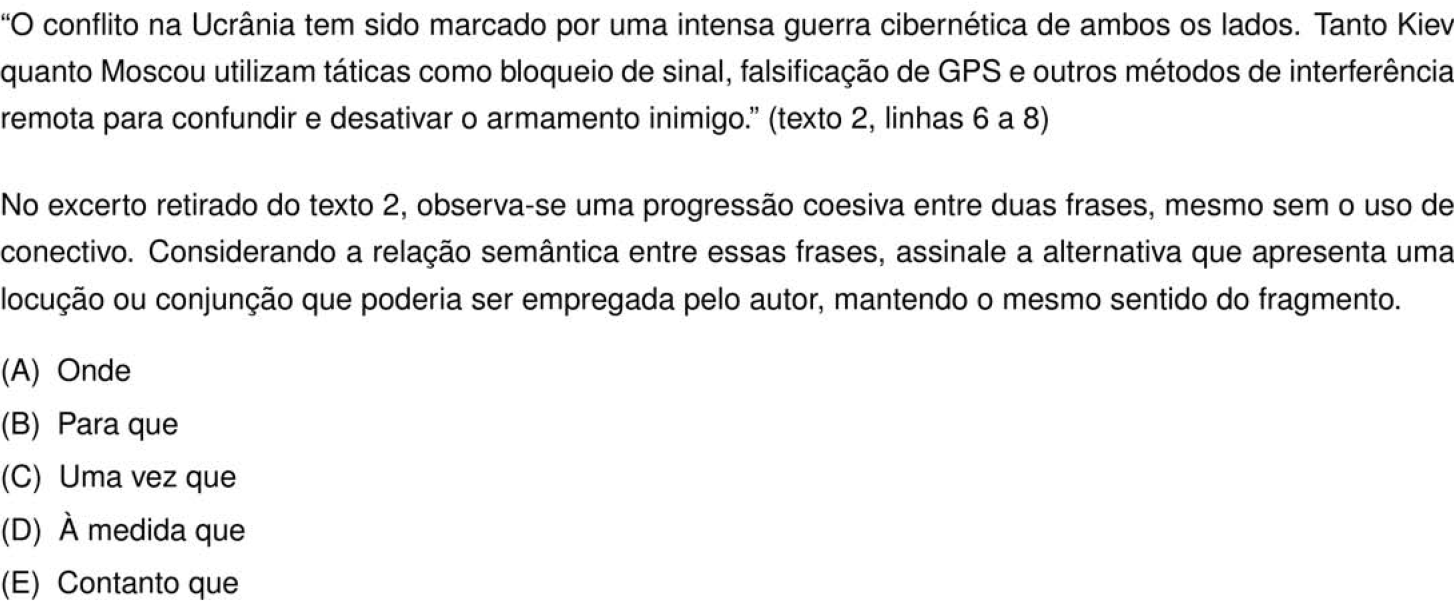 Questão 18 no caderno Português e Inglês da 2ª fase do IME 2026
