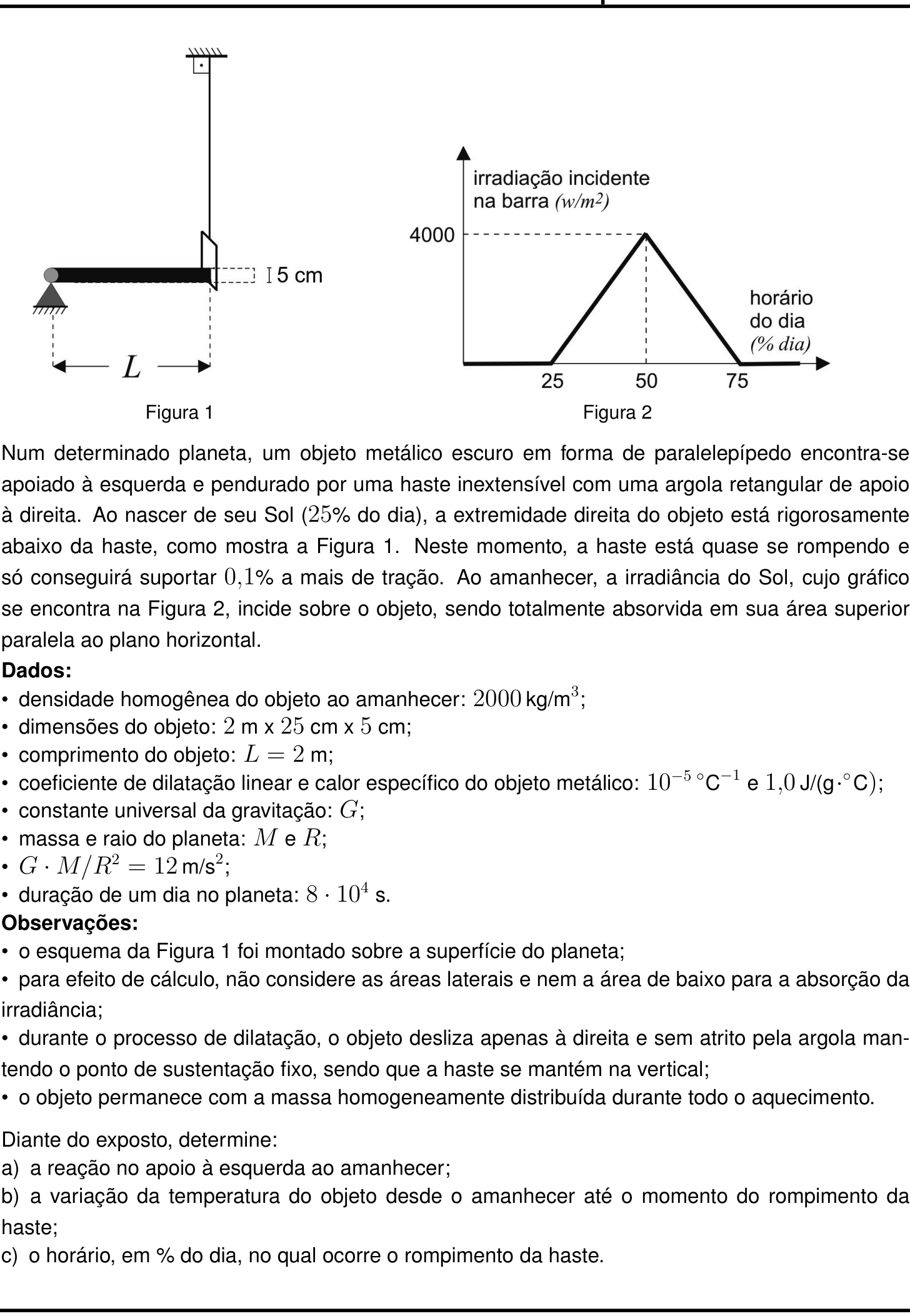 Questão 3 no caderno Física da 2ª fase do IME 2027